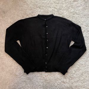 Vintage soft black cardigan with pearlized buttons